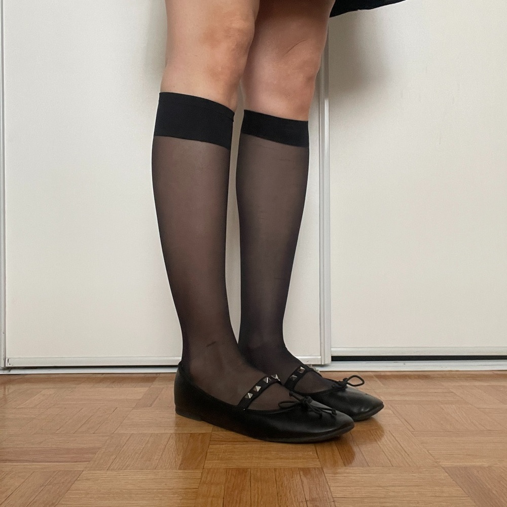 UNIONBAY Black Flats with Studded Detail